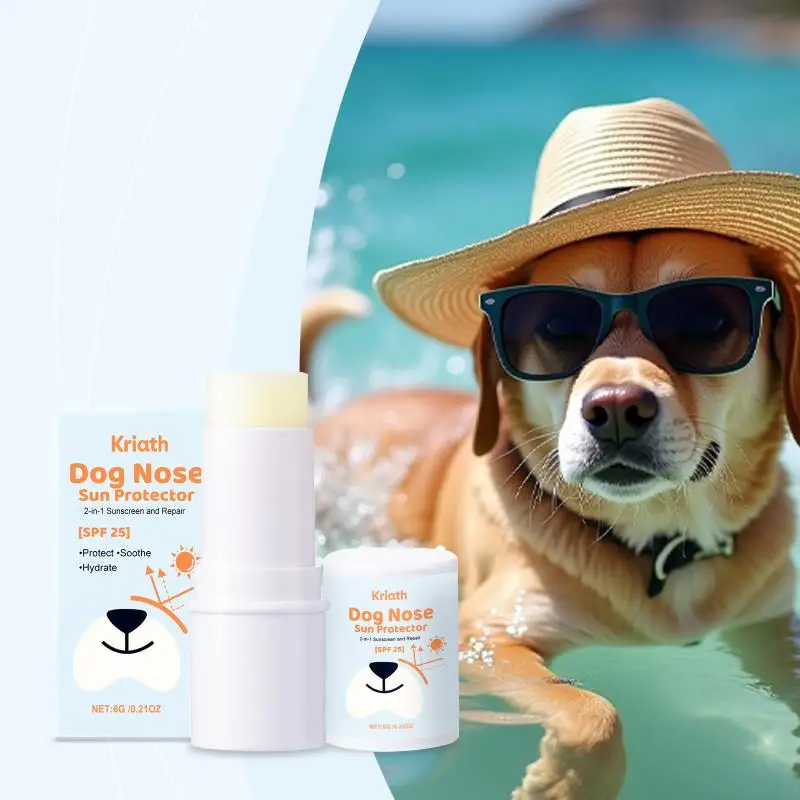 Kriath 2 in 1 Sunscreen and Repair Balm for Dogs Protect Soothe Hydrate Pet Cracked Foot Repair Nursing Dog Nose Sun Protector