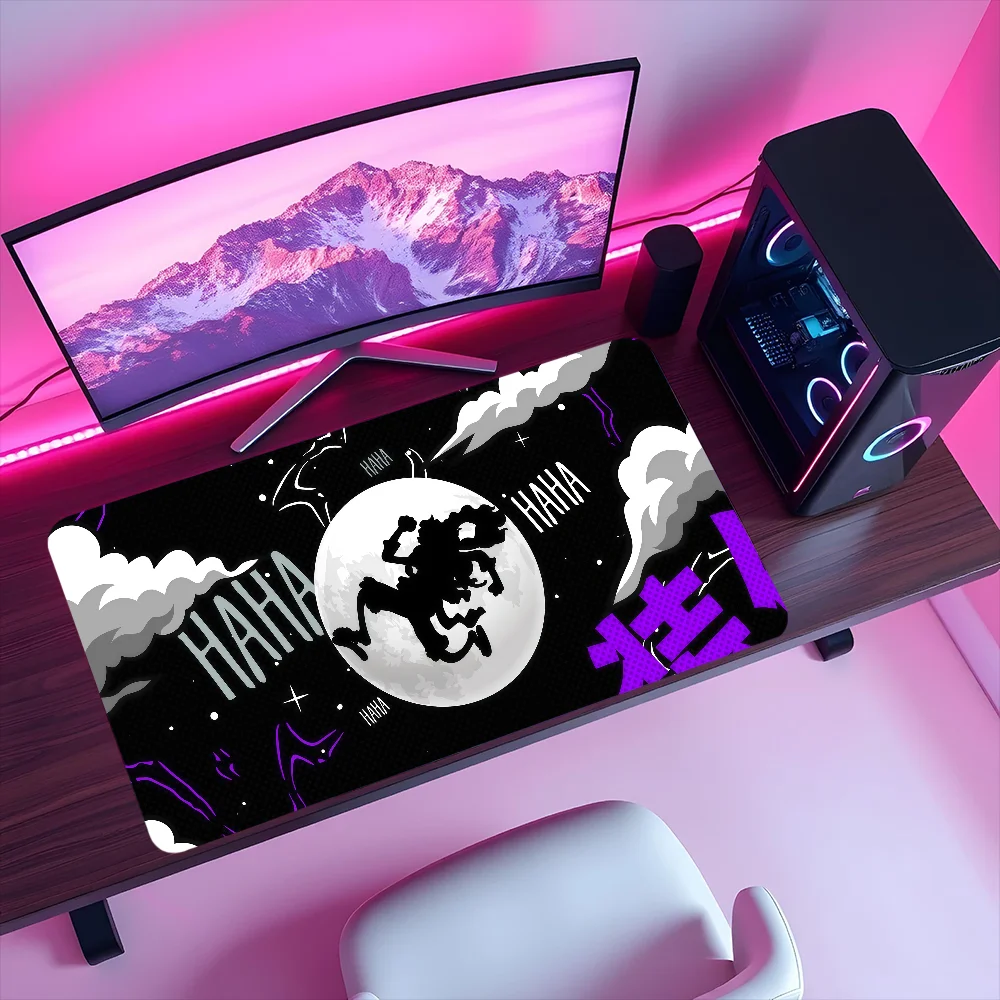 

anime l-Luffy g-Gear 5 One Piece black white art Mouse Pad Large Non-slip Lockedge Desktop Desk Mat Keyboard MousePad Student