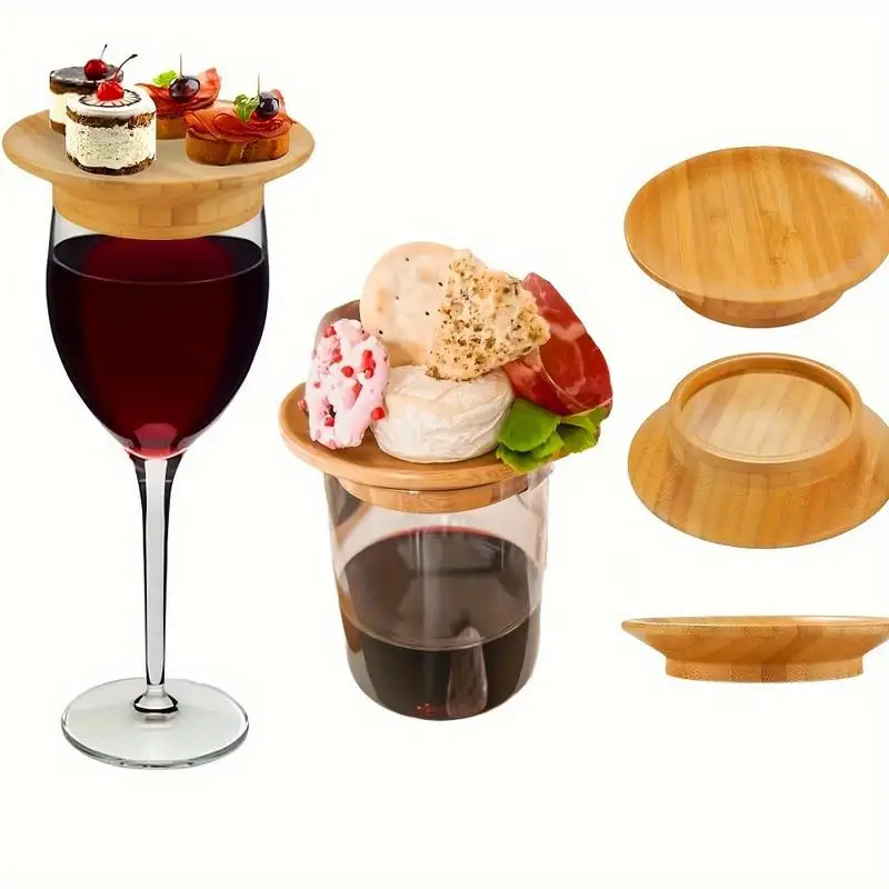 1Pc Wine Glass Charcuterie Topper Cup Cover Food Tray Mini Cheese Board Set for Parties