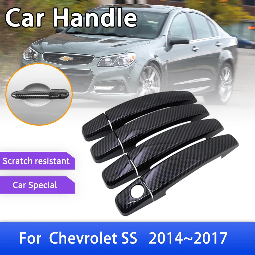 

Fit for Chevrolet SS 2014 2015 2016 2017 Holden Commodore VF Carbon Fiber Door Handle Cover Trim Car Style Accessories Stickers