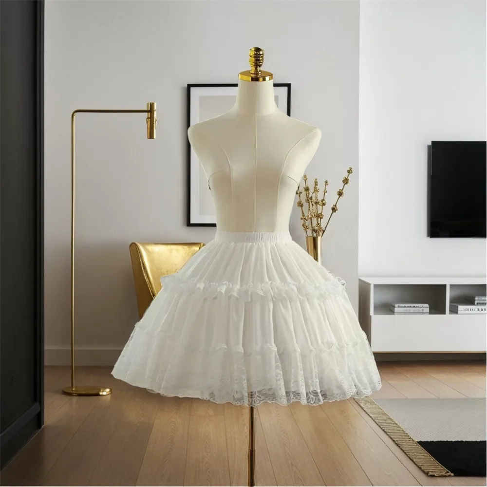 

BABYONLINE Нижняя юбка в стиле Лолиты для девочек, юбка-пачка, черно-белая нижняя юбка, кружевная нижняя подкладка в виде рыбьей кости, карнавальный костюм для косплея