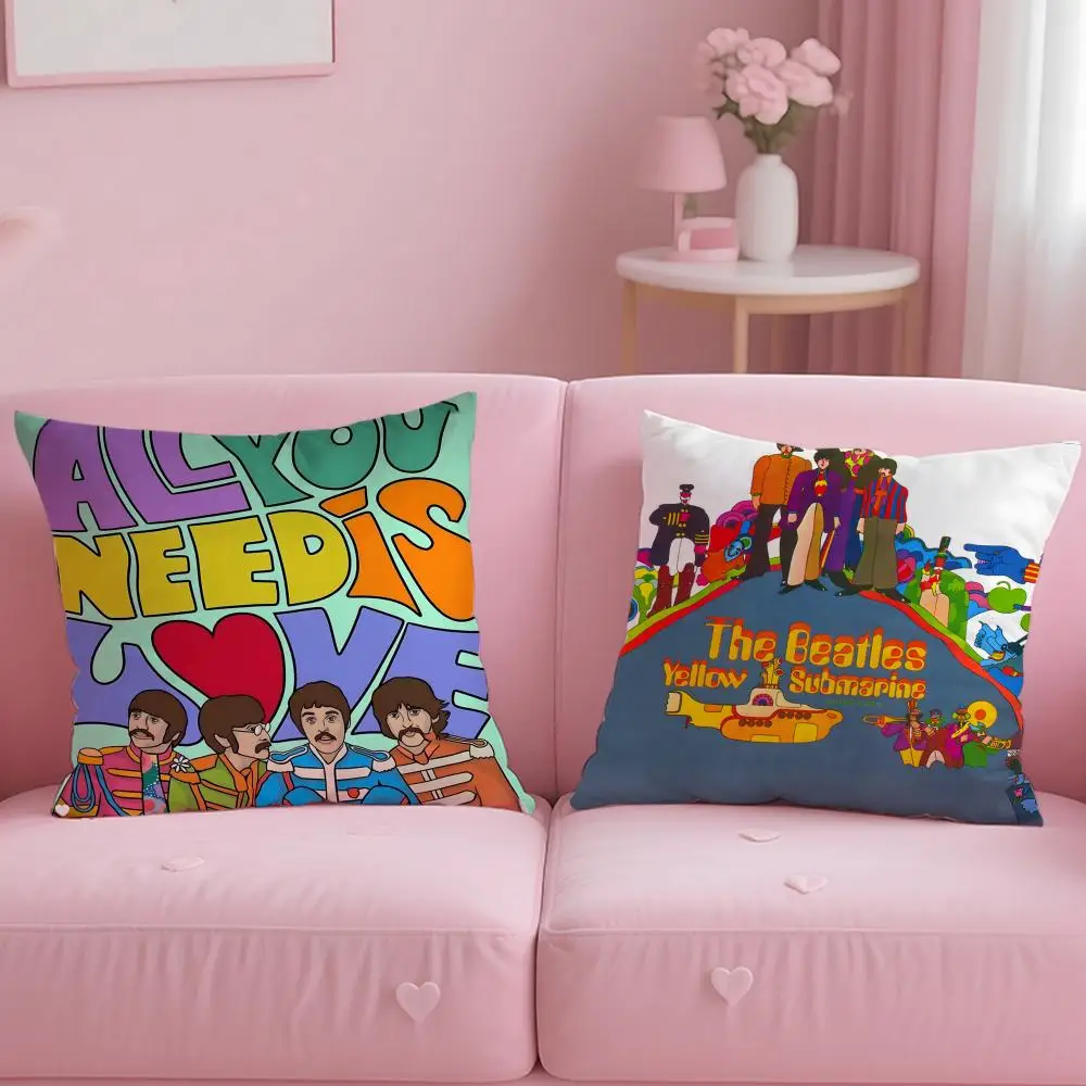 Classic Band The Beatles Cushion Cover Soft & Easy-Wash Pillow Case – Versatile for Couch, Bed, Travel and Office