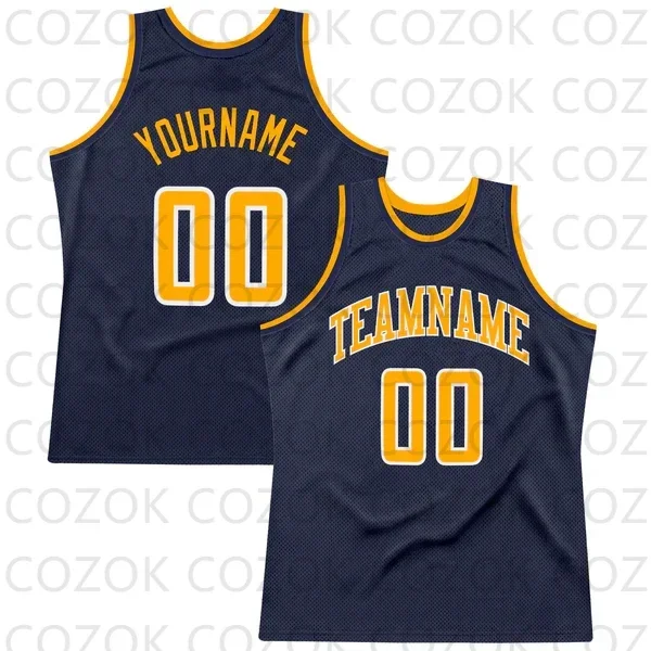 Custom Dark Blue Series Basketball Jersey Basketball Tank Tops O-neck for Men Personalized Team Unisex Top