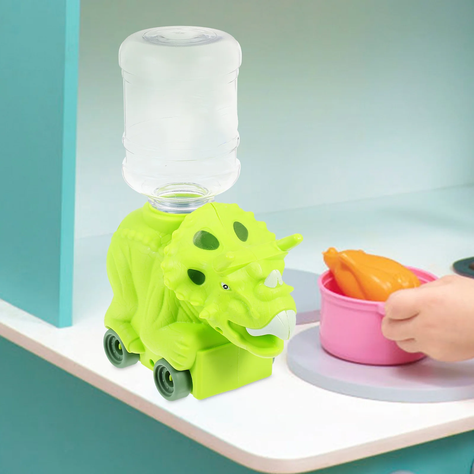 Mini distributeur d'eau dinosaure, jeu éducatif, appareil de cuisine, couleurs vives, développement de la Coordination œil-main pour enfants, logique
