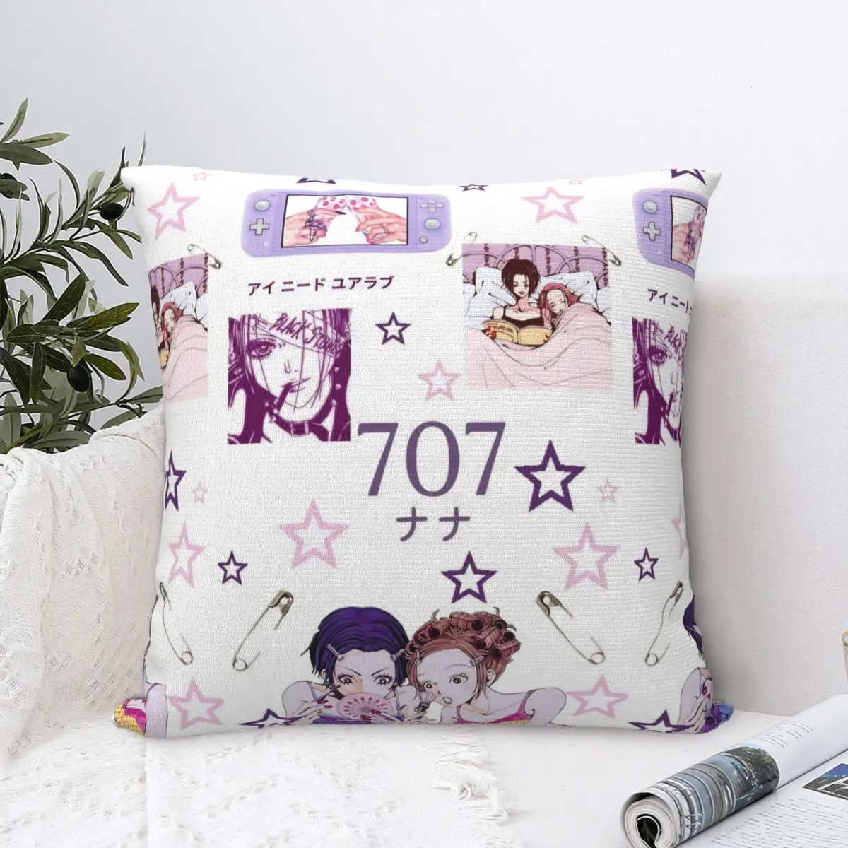 Nana Ai Yazawa Square Pillow Cases Anime Cushion Covers Fashion Zipper Decor Throw Pillow Case Cover for Seat 40x40cm