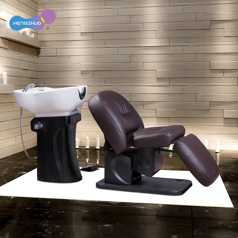 Factory Salon Furniture Synthetic Leather Hair Salon Wash Basin And Chair Shampoo Chair