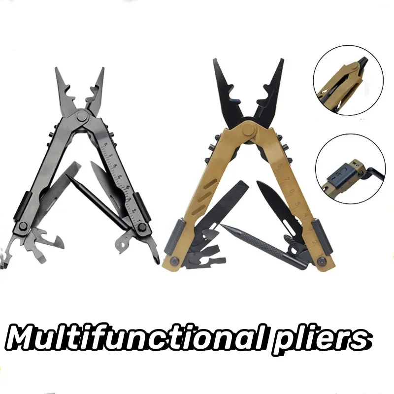 

8 IN 1 Multifunction Tools Wire Stripper Folding Plier Outdoor Camping Multitool Portable Stainless Steel Folding Pocket Pliers