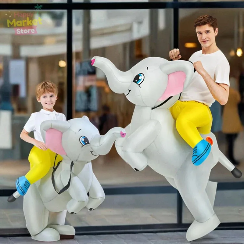 

Новогодняя праздничная вечеринка, забавный надувной костюм слона для косплея, костюм для взрослых и детей, игра для родителей и детей, мультяшная кукла, надувная одежда