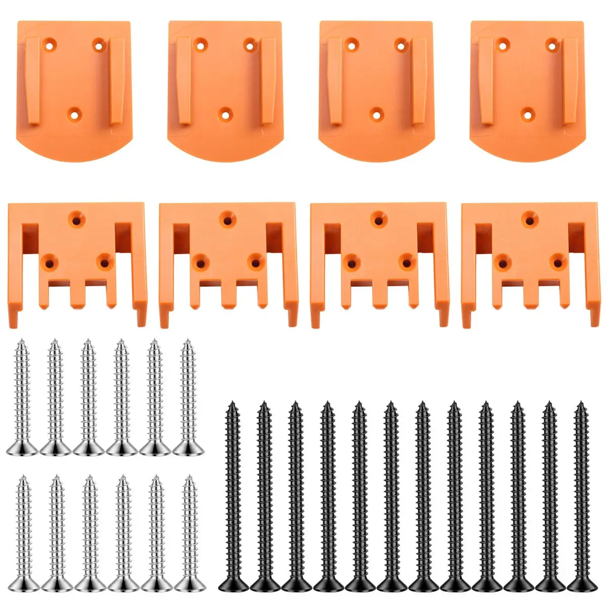 Budget-Friendly-8-Pack Battery Wall Mount Holder & Drill Tool Mount - for 18V Li-Ion Drill,Work Van,Shelf,Toolbox,with 20 Screws