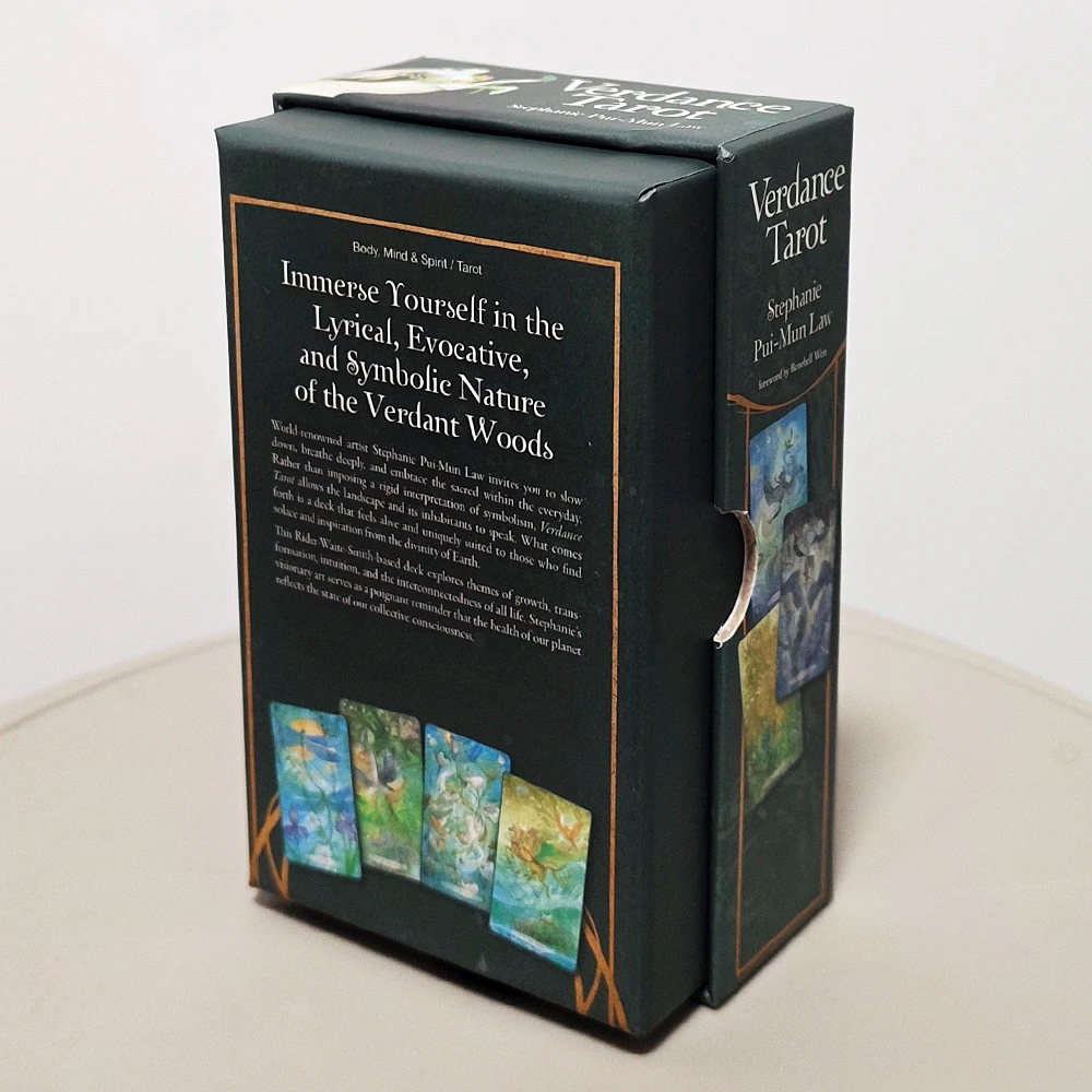 Verdance Tarot Deck in Rigid Box 12*7cm, 78 Pcs Lyrical Nature-Inspired RWS Tarot Cards Double-embossed Cardstock