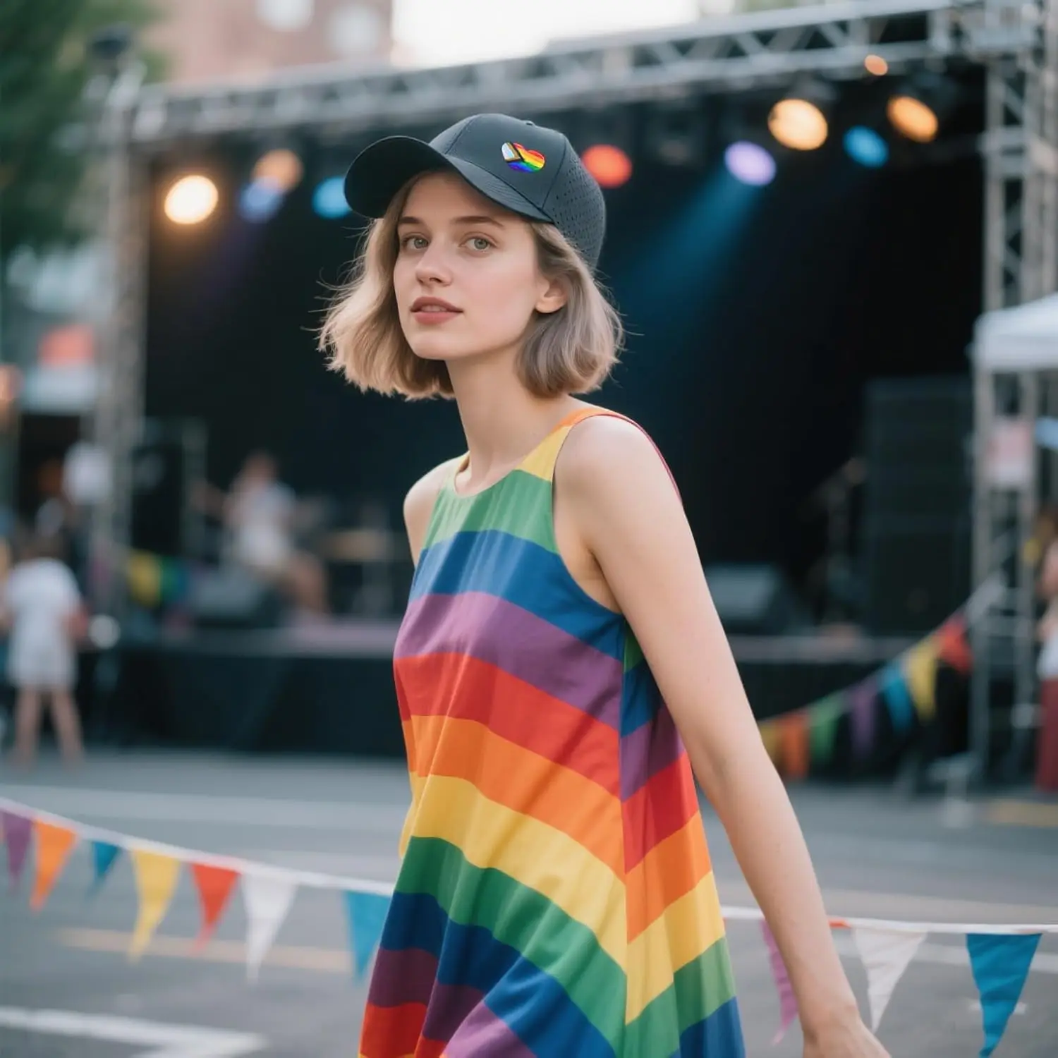 قبعة بيسبول برايد للرجال والنساء، قبعة سائق شاحنة قوس قزح مثليه LGBT سريعة الجفاف