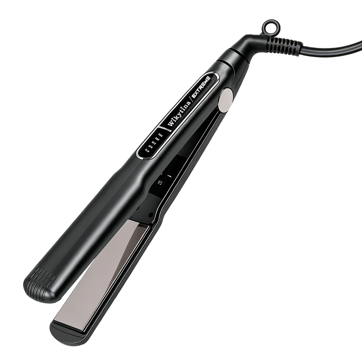 Lisseur-boucleur professionnel en titane 2-en-1 avec 5 réglages de chaleur, chauffe rapide, ions négatifs, fer à lisser de salon