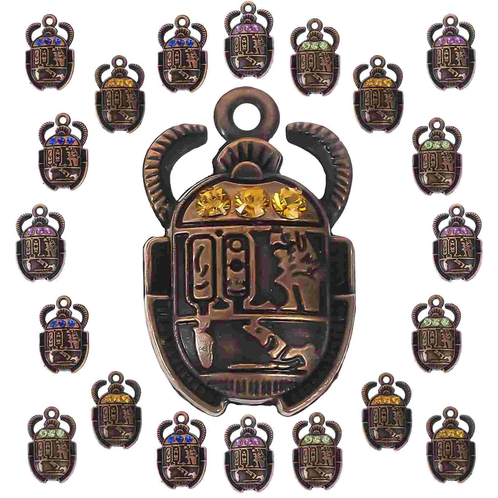 40 Pcs Accessories Scarab Pendant Miss Key Shackle Scarabs Beetle Charms Alloy Necklace