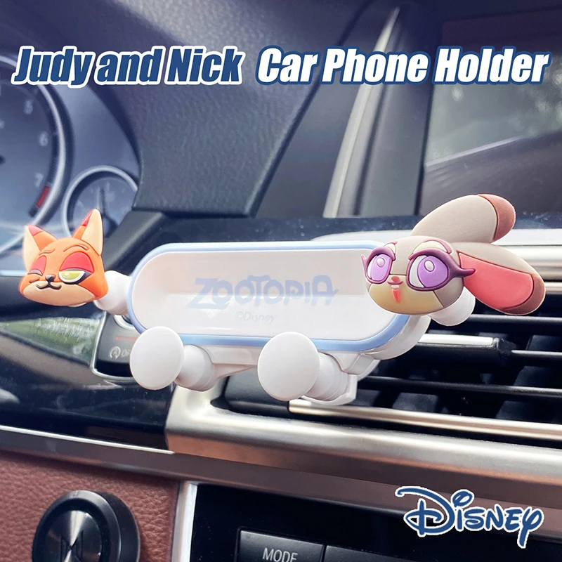 

Автомобильный держатель для телефона с изображением зоотопии Джуди Ника, вращающийся противоскользящий вентиляционный держатель для телефона, серия Zootopia, пилотный автомобильный освежитель воздуха