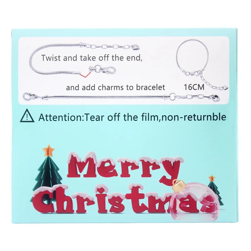 Christmas Bracelet Accessories Blind Box DIY Metal Chain 24 Grid Calendar Mystery Box Trendy Toys Children Girl Birthday Gifts
