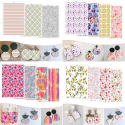 Colour Flowers Plant Painted Pattern Polymer Clay Watercolor Transfer Paper Earring Jewelry Pottery DIY Water-soluble Stickers