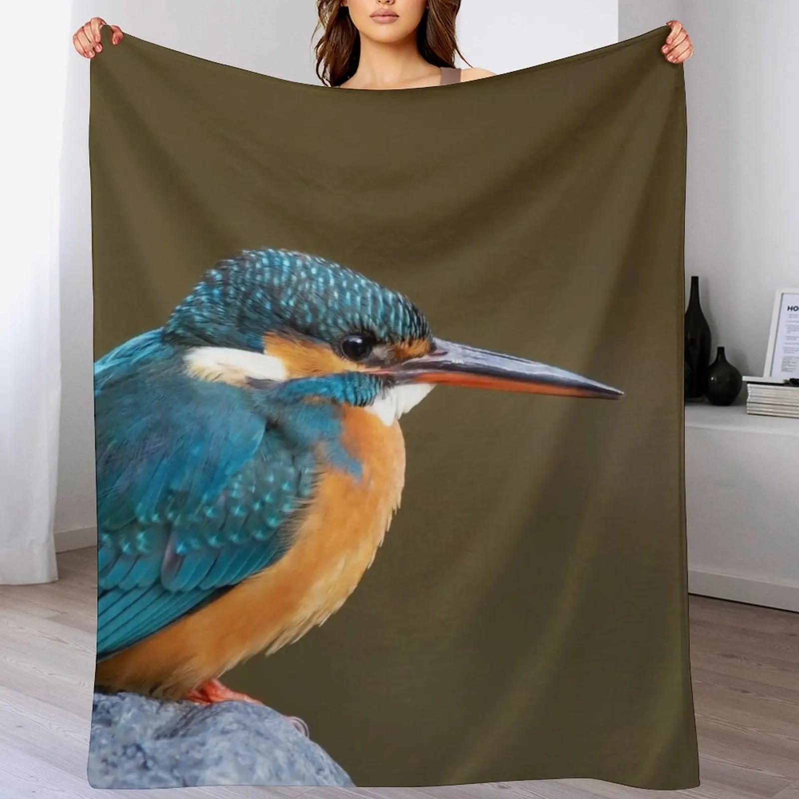 Common Kingfisher in Japan Throw Blanket Weighted Hair Blankets