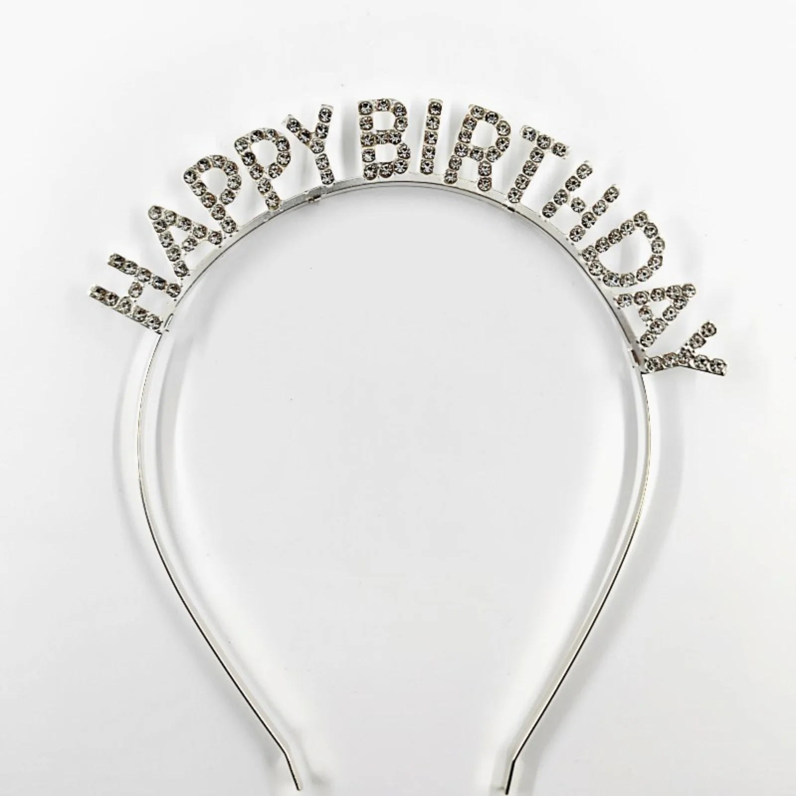 1-teiliges Kristall-Stirnband „Happy Birthday“, glitzerndes Geburtstags-Haar-Accessoire, ideal zum Hinzufügen von Glam an Geburtstagsfeiern – Detail 3