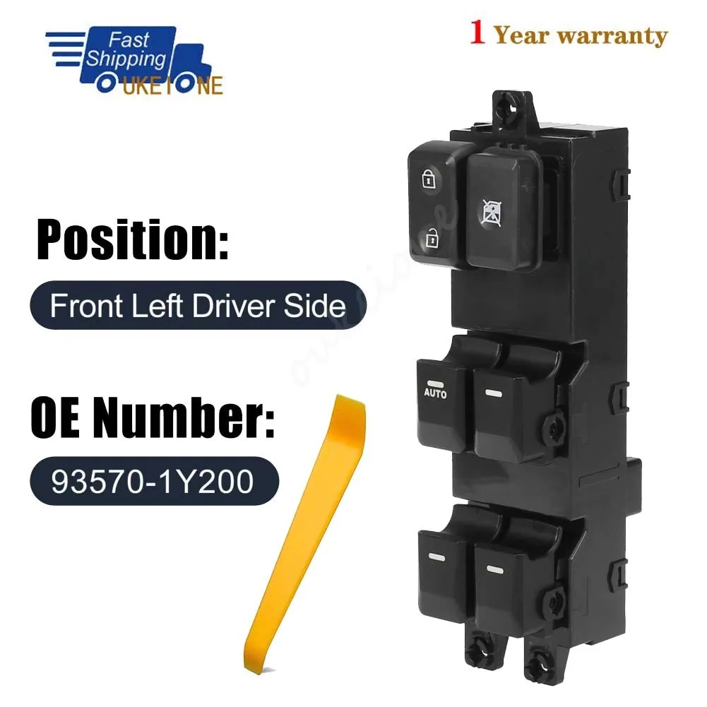 

93570-1Y200 для Kia Picanto 2012 2013 2014 2015, передний левый электрический переключатель стеклоподъемника со стороны водителя, детали кнопки управления