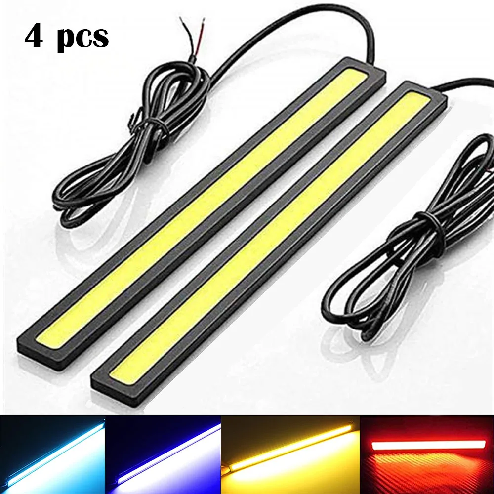 

4 pcs Strip Lights 17cm LED COB Daytime Running Light Waterproof DC12V Car Light Source Parking Fog Bar Lamp strip Light