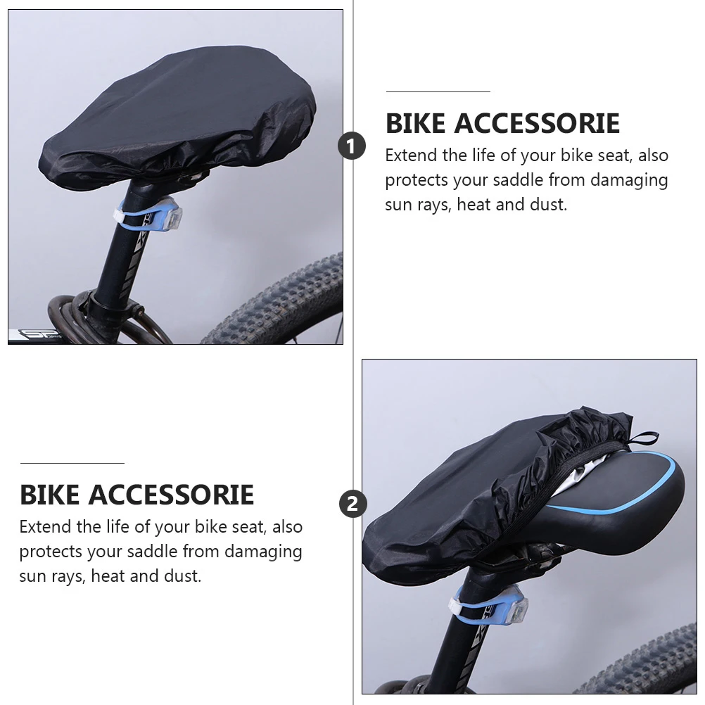 2Pcs Waterproof Bike Saddle Cover Adjustable Elastic Bike Seat Protector Water Resistant Rain Dust Uv Protection