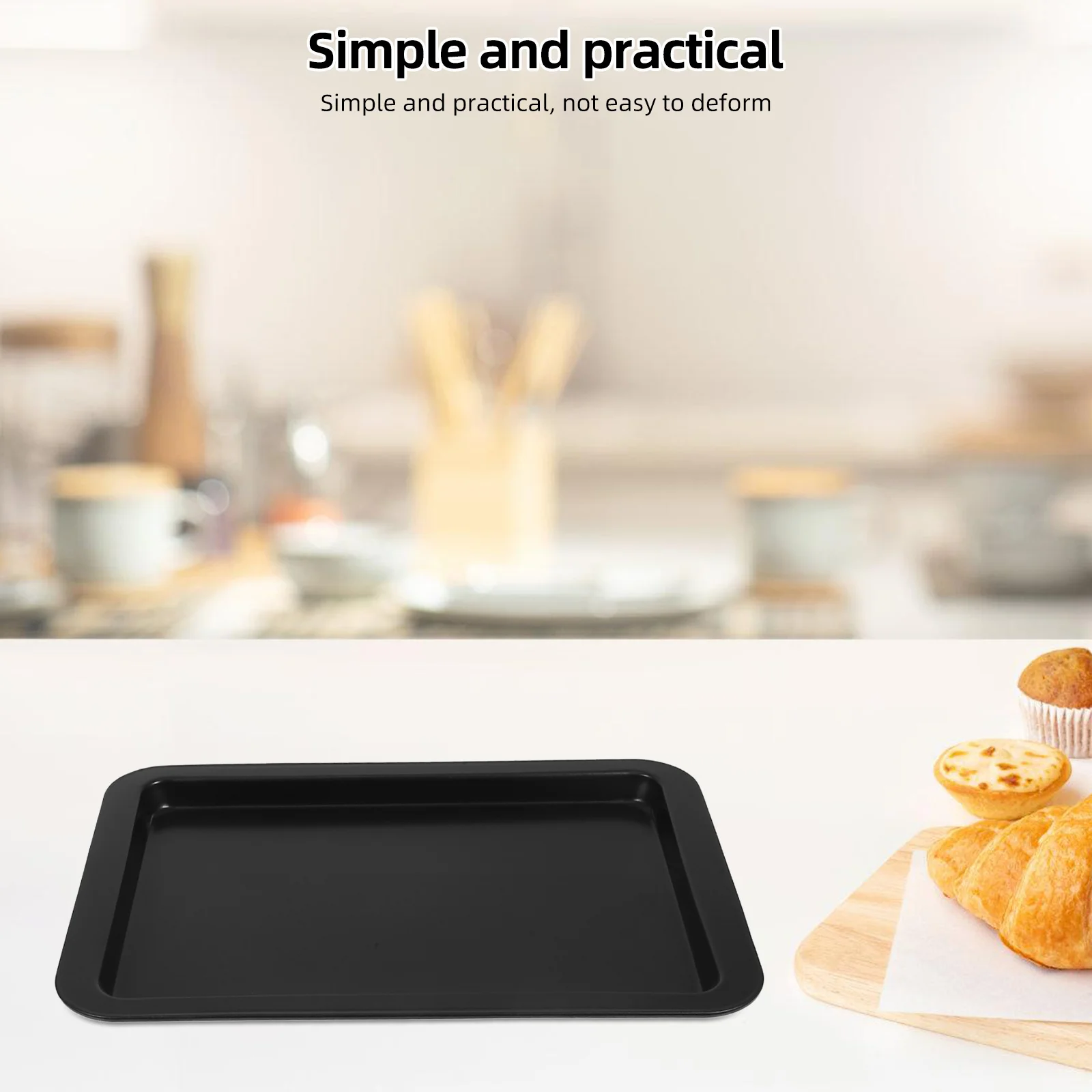 

Large Rectangular Nonstick Steel Baking Pan for Home Oven Cookies Cakes Nougat Baking Tray Tray Toaster Oven Trays