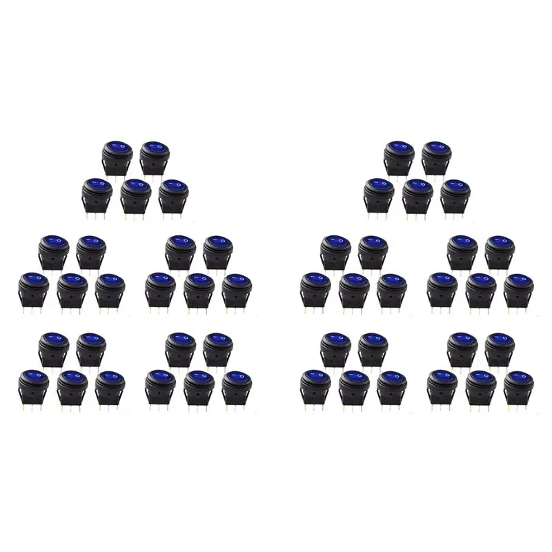 

A48P-50 Pcs 12V 20A Waterproof Round On/Off Rocker Switch Car Auto Boat SPST
