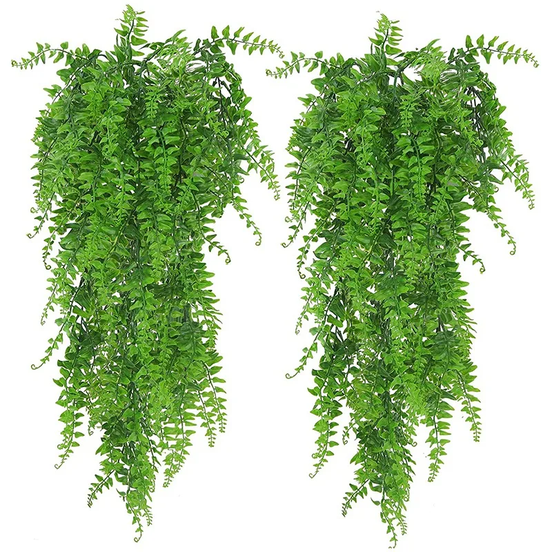 2 Pack Artificial Hanging Plants Fake Ivy Leaves Wall Decoration For Indoor Outdoor, Greenery Home Decor Faux Vine