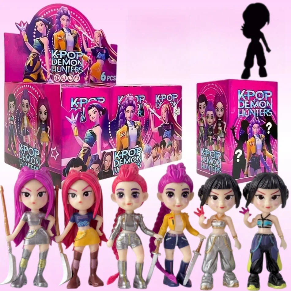 3/6 Stück Neue 10cm Zufällige Blind Box Anime K-Pop D-emon Girl Group RUMI MIRA ZOEY Figur Action PVC Modelle Spielzeug Ornament Geschenke