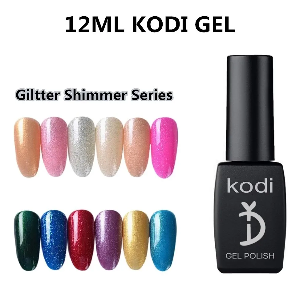 

YD KODI PROFESSIONAL Hybrid Gellak Semi Permanent 12ml Glitter Platinum UV Nail Polish Base Top Coat Shimmer Gel Varnish