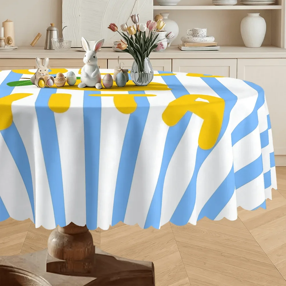 Vita Lemon tablecloth,with blue and white stripedpattern from the Mediterranean,suitable for indoor/outdoorpicnic tableclothsxzj