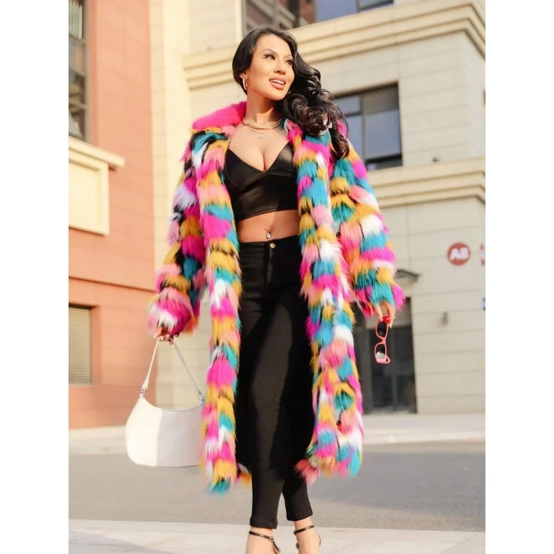 

Женское пальто из искусственной кожи с капюшоном и меховым воротником, модная верхняя одежда весна 2026 без зарегистрированной торговой марки