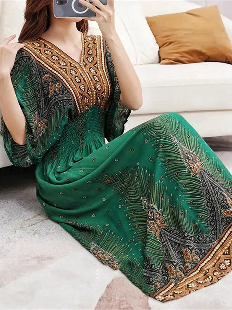 Indian Dress for Women Summer Embroidery Chic Elegant Party Dresses Clothes Vintage Long Maxi Prom Bohemian Beach Robe Vestidos