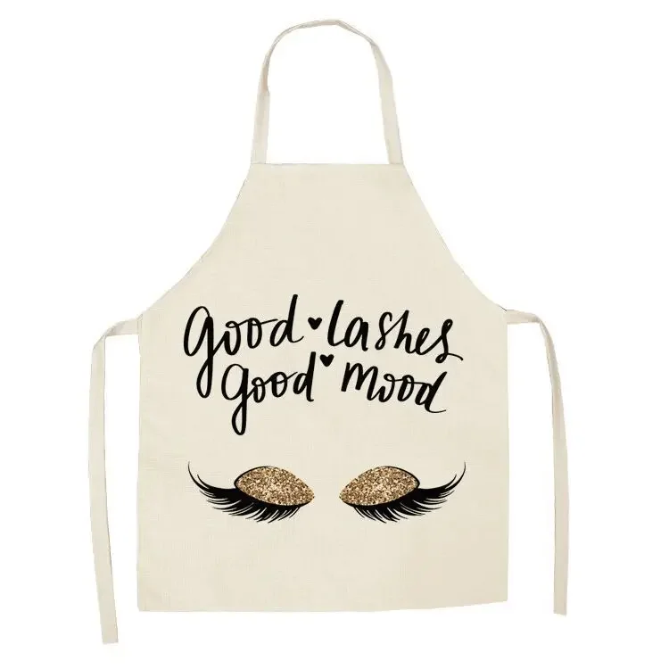 European and American Creative Eyelash Eye Shadow Apron Sleeveless Cotton Linen Kitchenware Baking Antifouling Clothes Apron