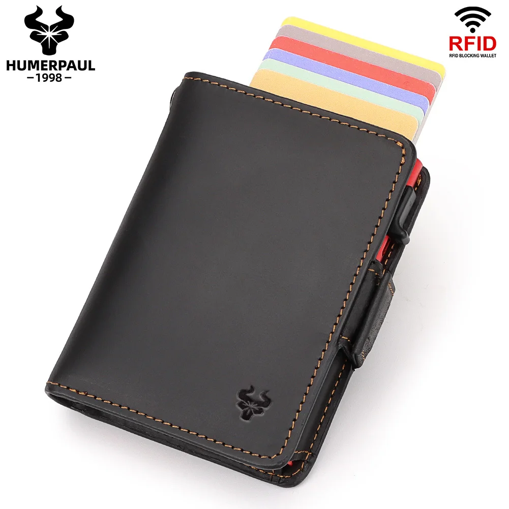 

Men's double-folding card case made of cowhide, leather made of large-capacity multi-card wallet