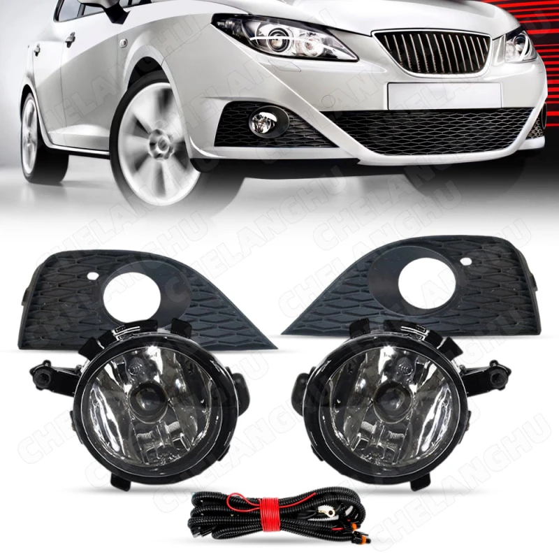 

2Pcs Car Light For Seat Ibiza 2009 2010 2011 2012 Some Fog Light Fog Lamp Wire Fog Light Grille Cover Bulbs Kit Many Options