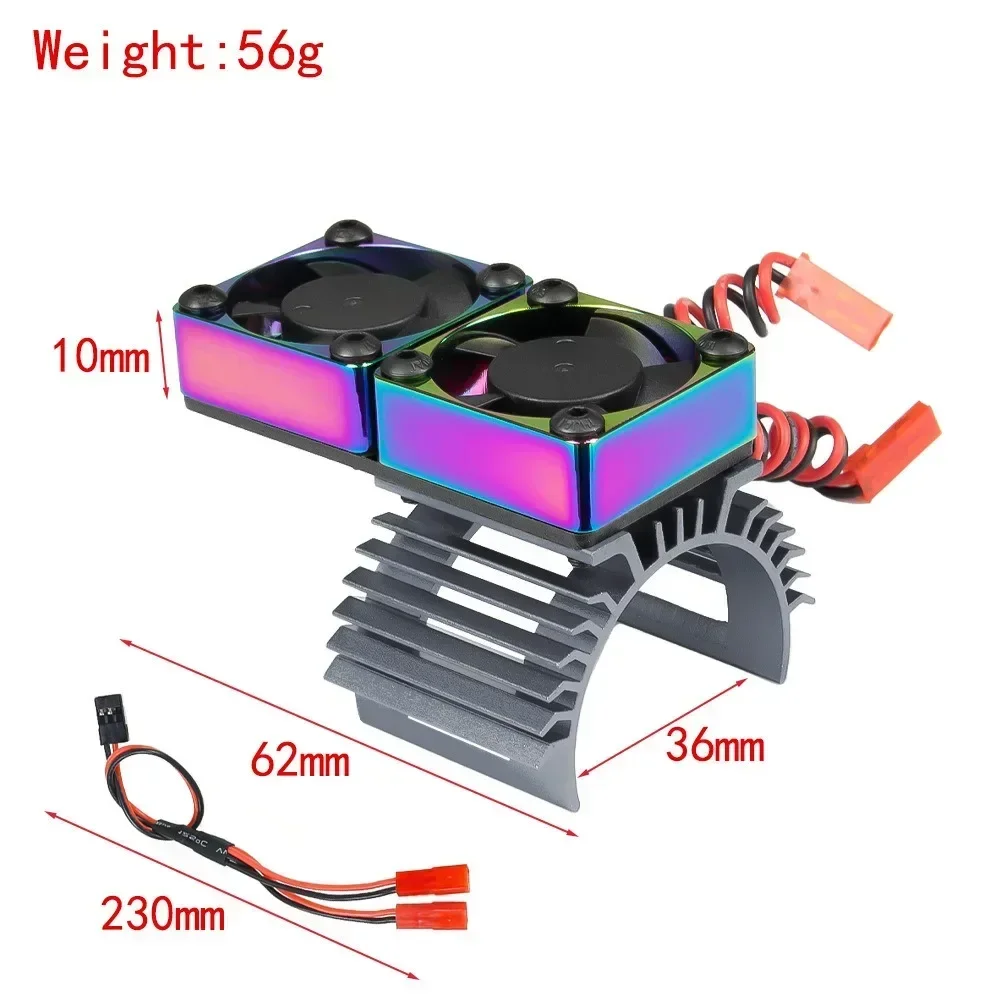 

Motor Dual Cooling Fans Heatsink 380 540 550 3650 Radiator 36Mm RC Car Ship Part