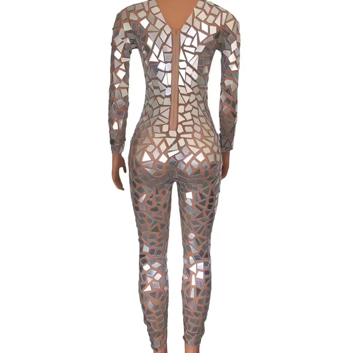 Sexy Lens Jumpsuit Nightclub DJ Bar Female Singer Dance Team Stage Outfit Holiday Party Model Runway Theme Show Clothing