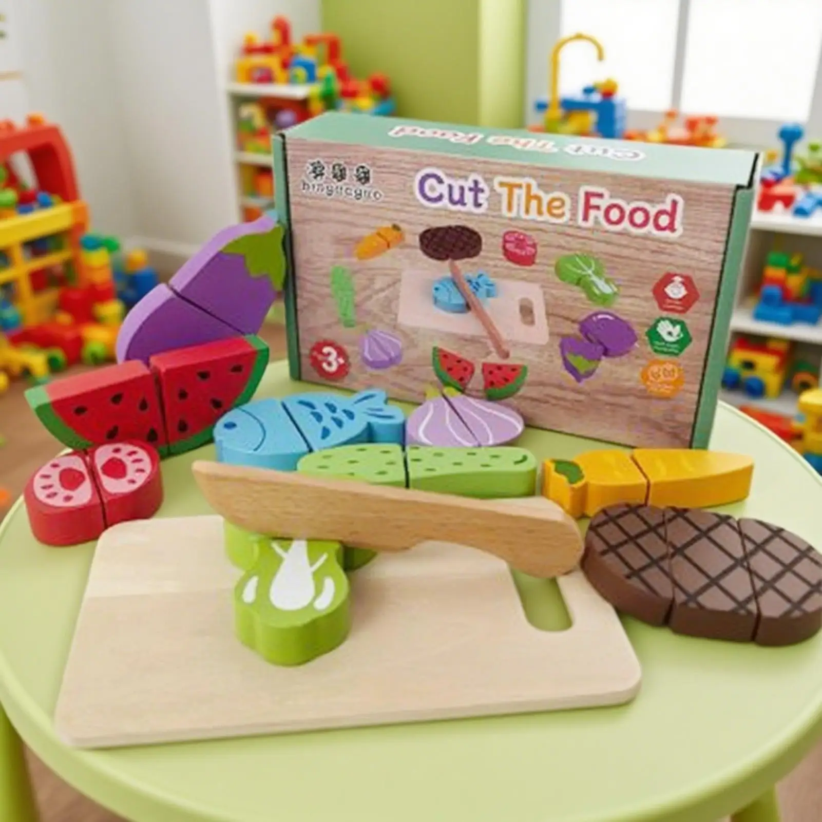 لعبة قطع الفاكهة للأطفال ألعاب تقطيع الخضروات الخشبية المغناطيسية للطعام مجموعة قطع المنزل ألعاب تعليمية مونتيسوري