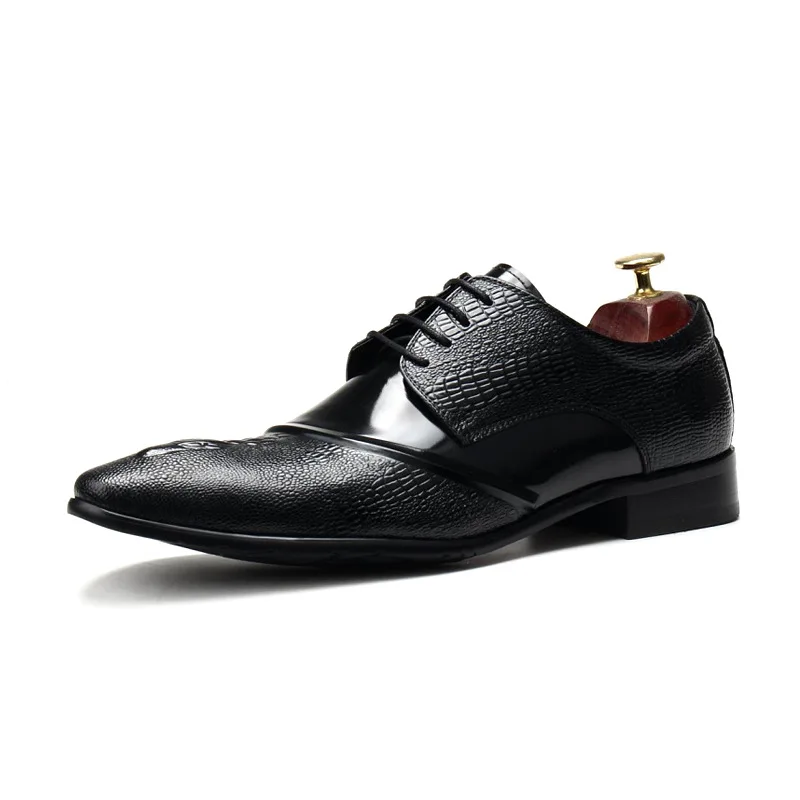 Retro Mens Genuine Leather Dress Shoes Luxury Handmade Quality Patent Leather 2026 New Fashion Business Social Shoes Man
