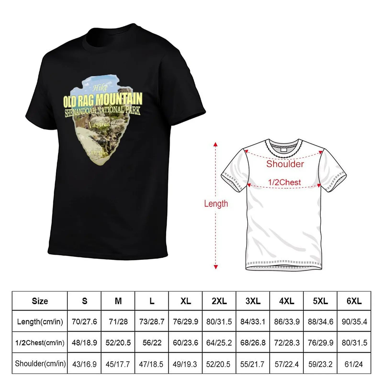 Old Rag Mountain (arrowhead) T-Shirt Big and Tall Gym T-Shirt