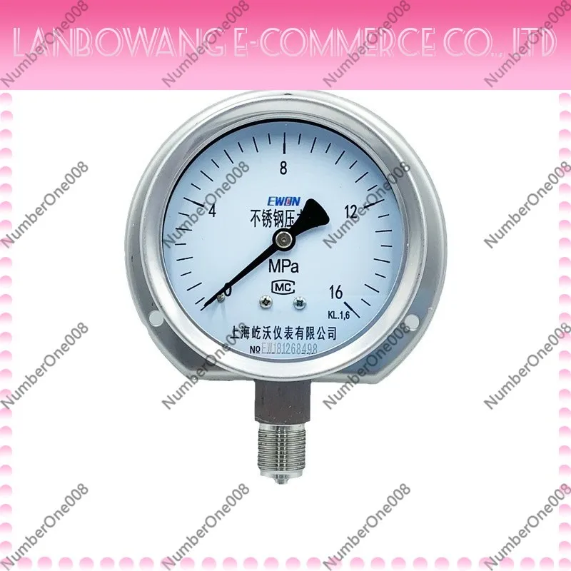 Stainless Steel Pressure Gauge Y100T Bottom Mount Liquid Filled Direct