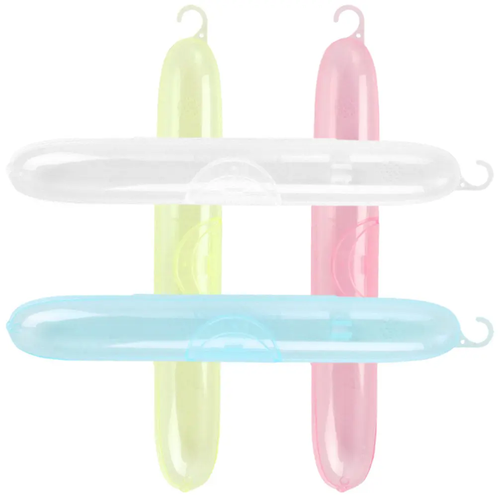 4Pcs Toothbrush Storage Containers Plastic Compact Portable Travel Tooth Brush Case Holder Organizer for Bathroom Home Dorm