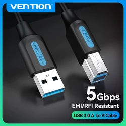 Vention USB Printer Cable USB 3.0 Type A Male to B Male Cable for Canon Epson HP ZJiang Label Printer DAC USB Printer 0.5m- 3m