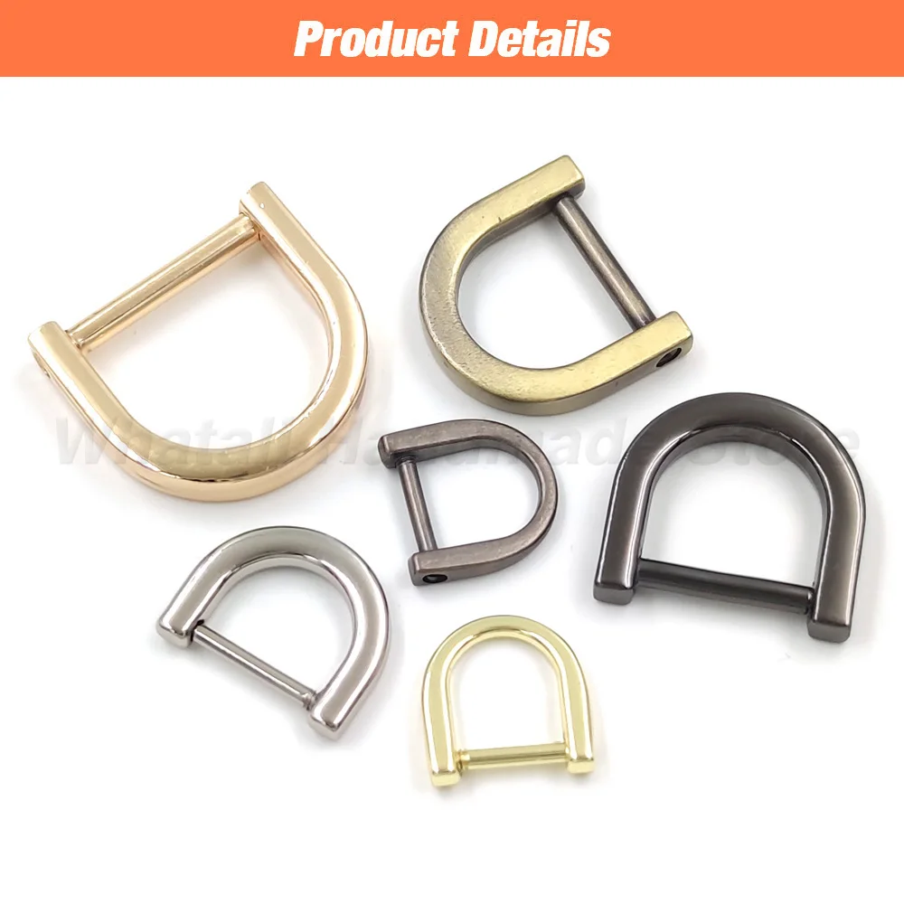 1pcs Metal Detachable Open Screw D Ring Buckle Shackle Clasp For Leather Craft Bag Strap Belt Handle Shoulder Webbing 10mm-20mm