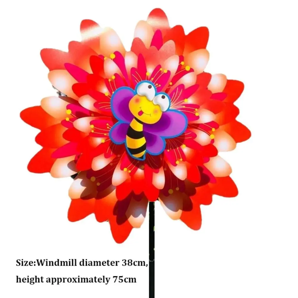Multistyles Cartoon Blütenblatt Windmühle Ahornblätter Libellen Bienen Bunte stehende Rasenblume PVC doppellagig