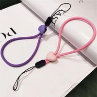 Fashion Mobile Phone Short Wrist Strap Peach Heart Resin Accessories Lanyard For Keys Phone Strap Elastic Mobile Phone Lanyard