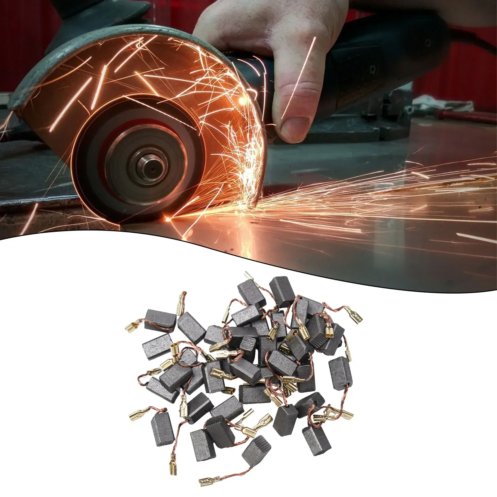 40Pcs 6*8*14mm Motor Carbon Brushes Set For Electric Hammer Drill Angle Grinder Power Tool Brush Replacement