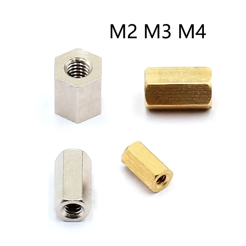 

10Pcs Hex Female to Female M2 M3 M4 Brass Standoff Spacer Hexagonal Stud Spacer Hollow Pillars Nut Hollow Column