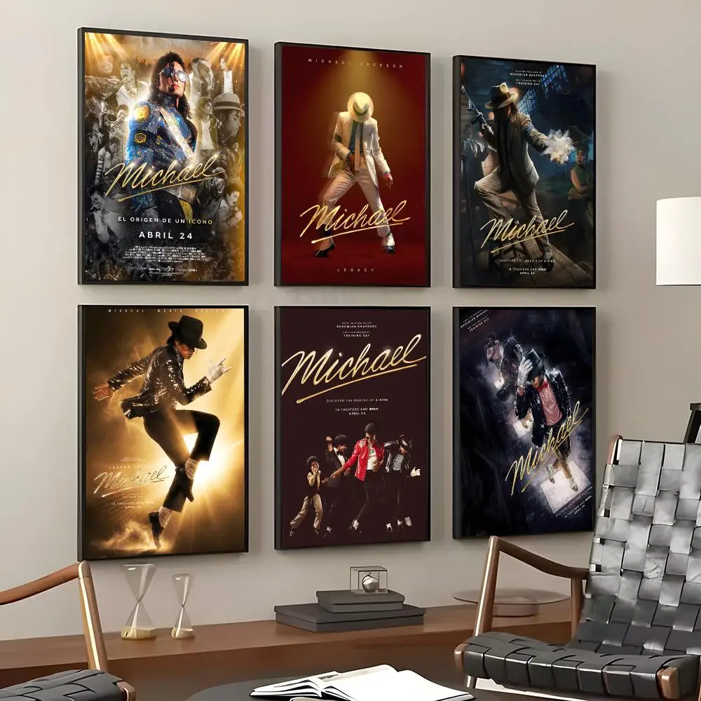 Singer Michael Jackson Poster Self-Adhesive Waterproof Wall Stickers, Coffee Bar Home Wall Decor